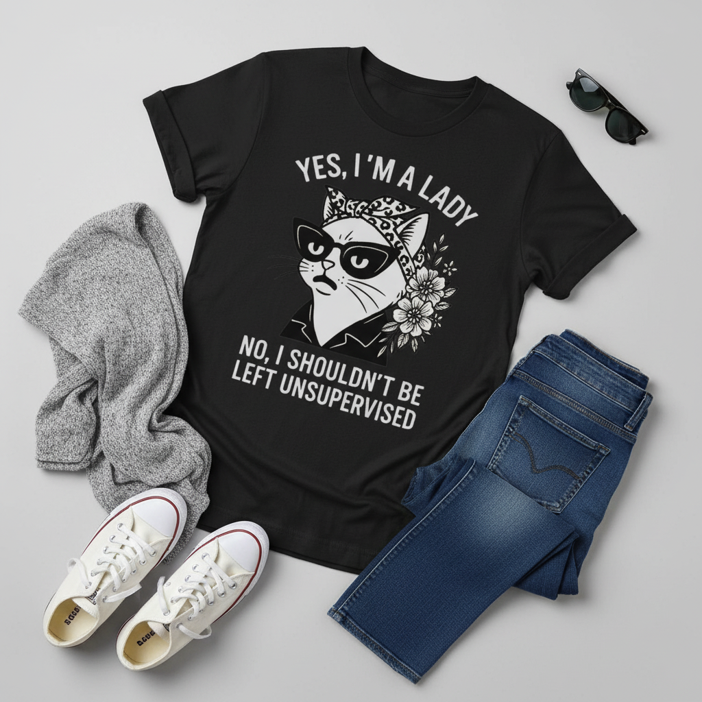 Unsupervised Cat Lady T-Shirt_pairing