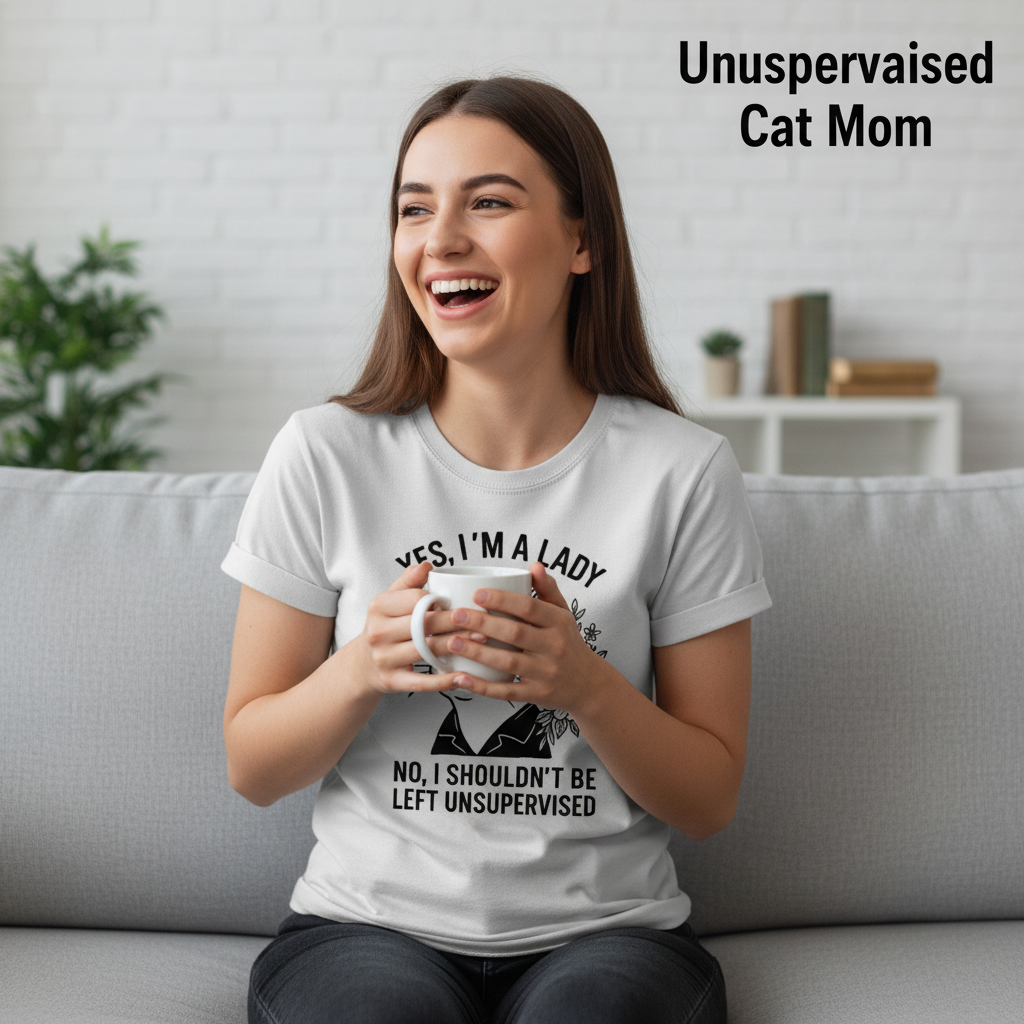 Unsupervised Cat Lady T-Shirt_use