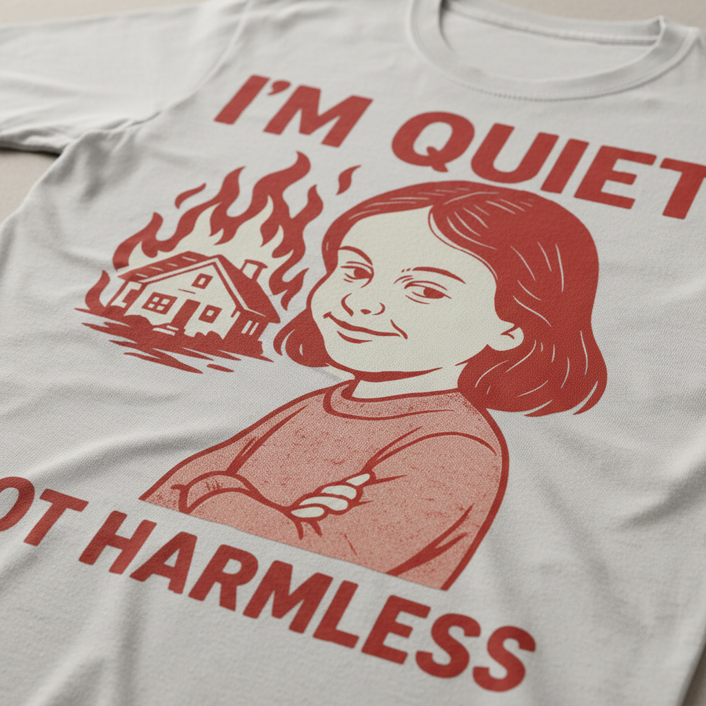 Quiet But Deadly T-Shirt_closeup