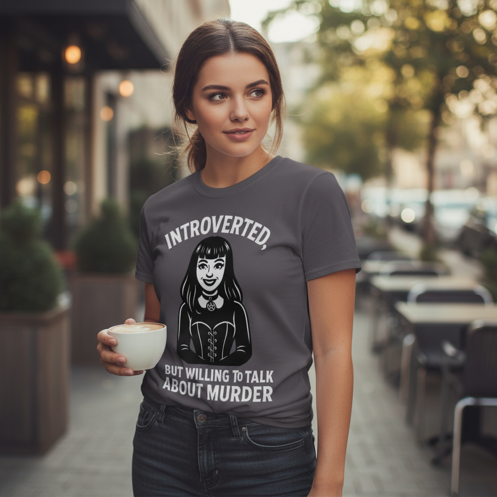 Introverted But Murder Curious T-Shirt_lifestyle