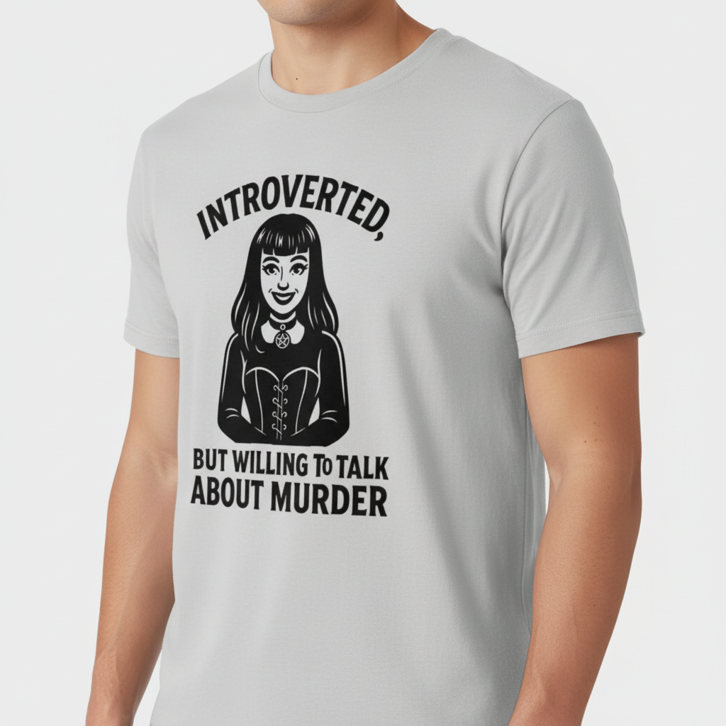 Introverted But Murder Curious T-Shirt_space