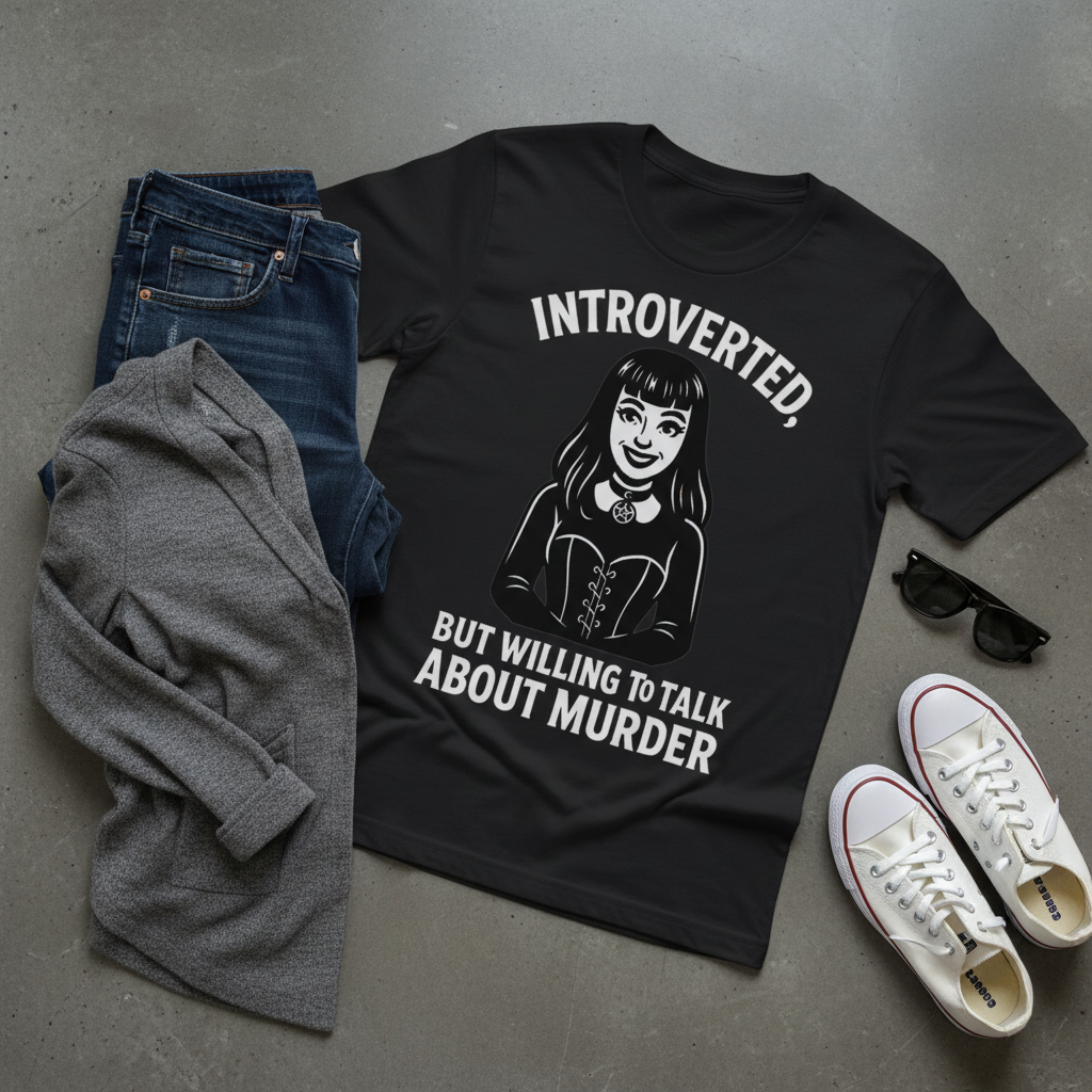 Introverted But Murder Curious T-Shirt_pairing