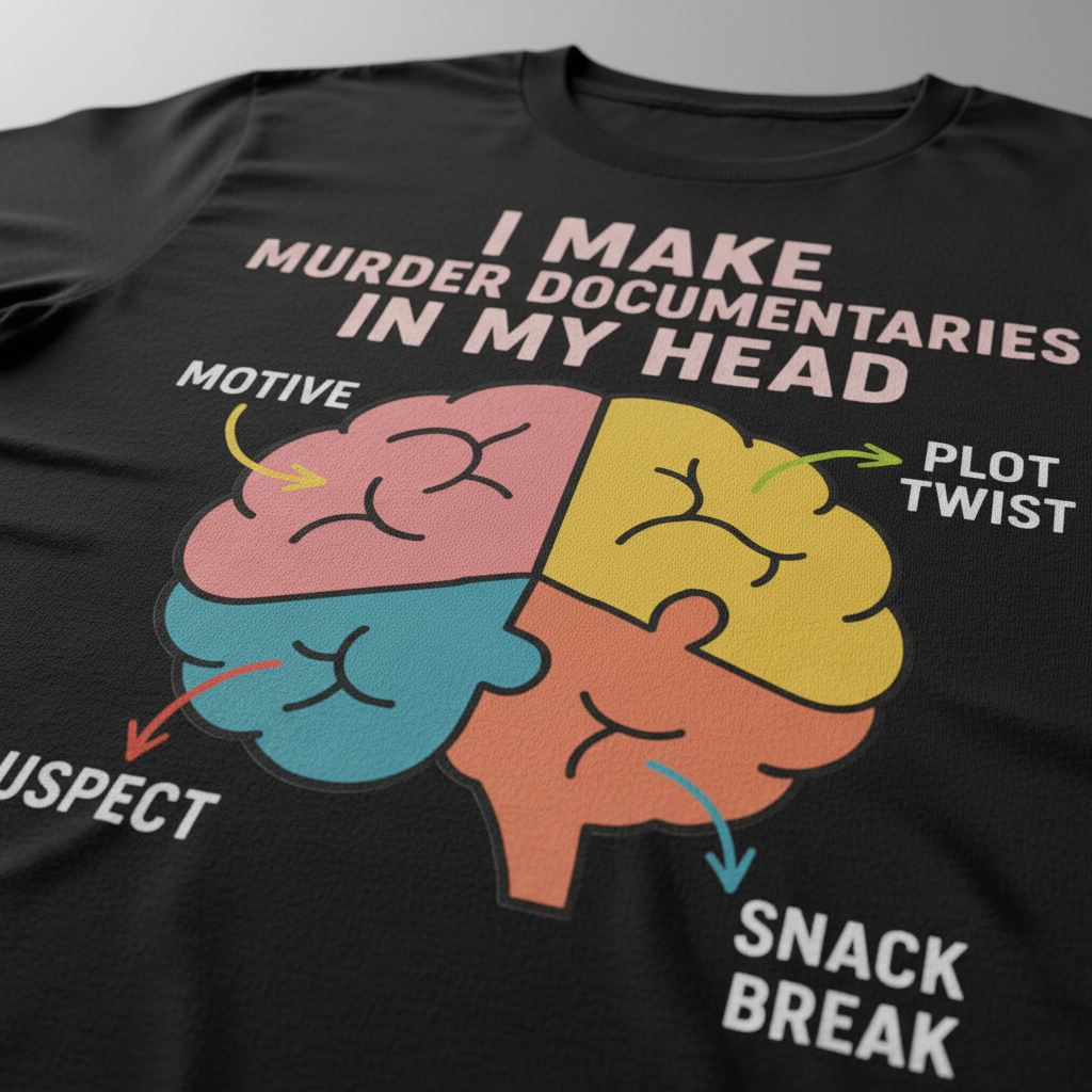 Murder Documentaries In My Head T-Shirt_closeup