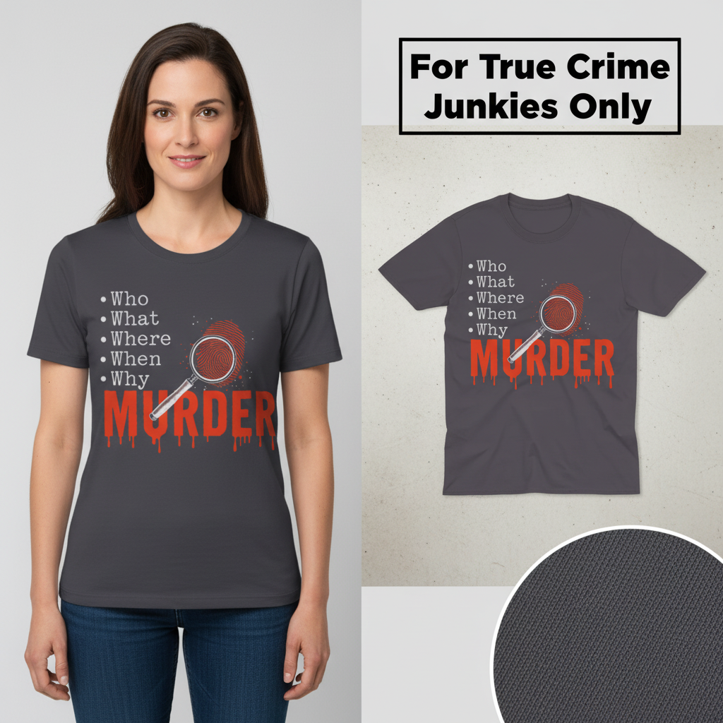 Murder Mystery Questions T-Shirt_model_flat