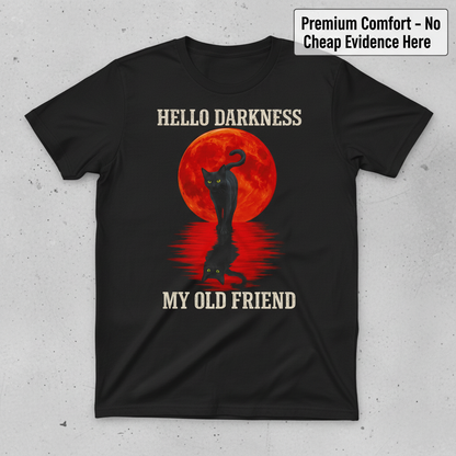 Hello Darkness Cat T-Shirt_clean