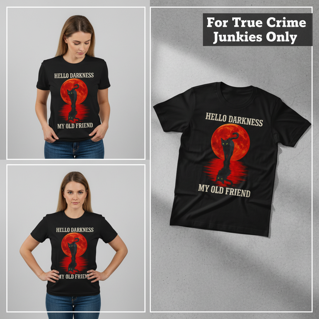 Hello Darkness Cat T-Shirt_3_panel