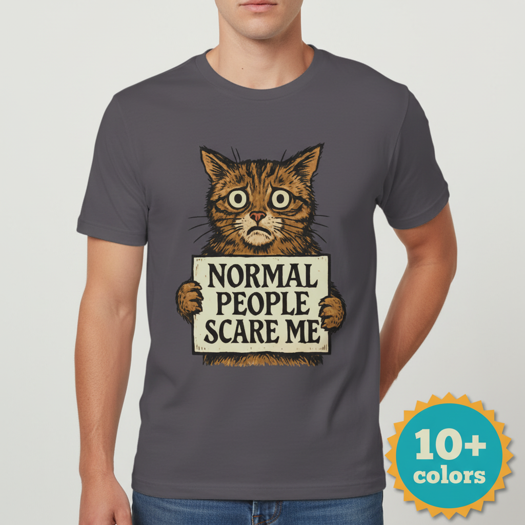 Normal People Scare Me T-Shirt_badge