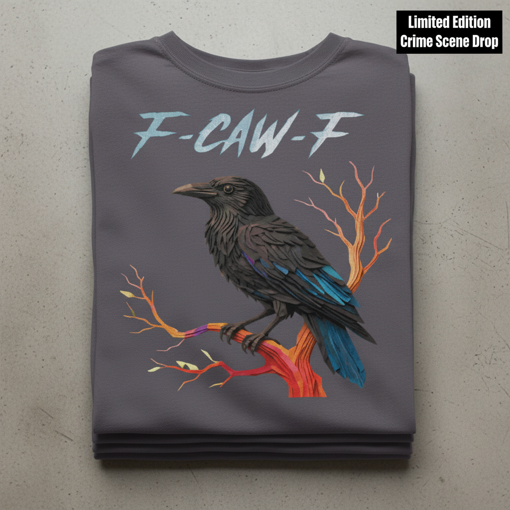 F-CAW-F Raven T-Shirt_stacked_flatlay