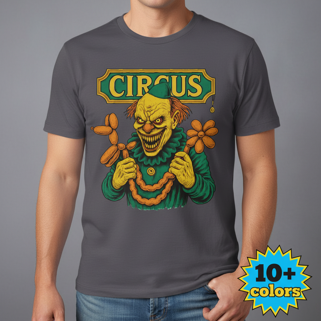 Creepy Circus Clown T-Shirt_badge