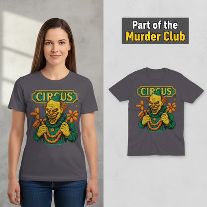 Creepy Circus Clown T-Shirt_model_flat