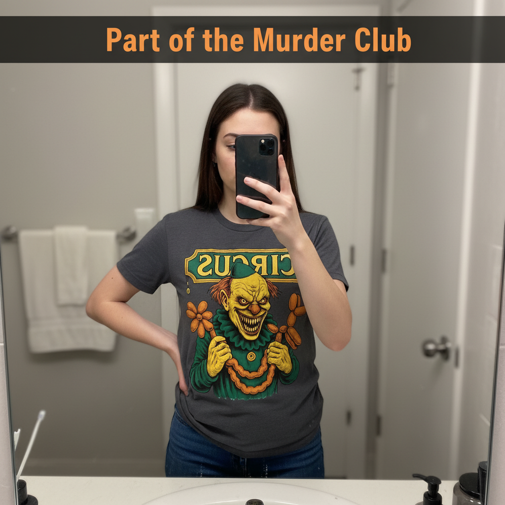 Creepy Circus Clown T-Shirt_mirror_selfie