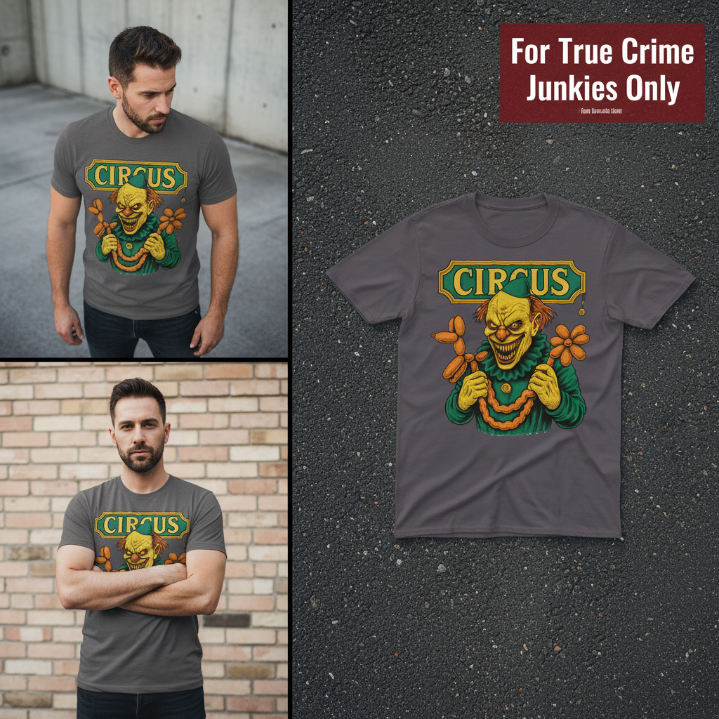 Creepy Circus Clown T-Shirt_3_panel