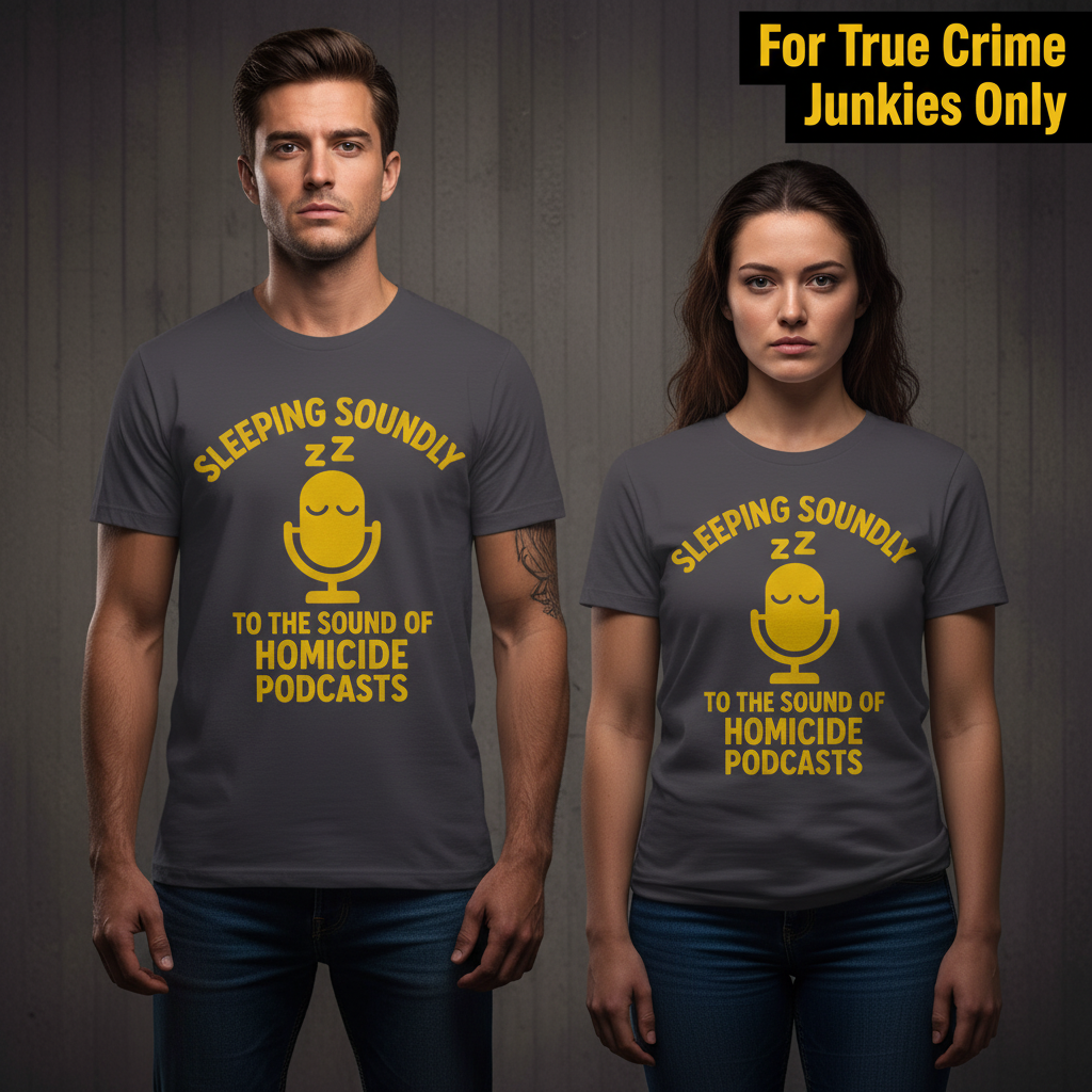 Sleeping Soundly Homicide Podcasts T-Shirt_stoic