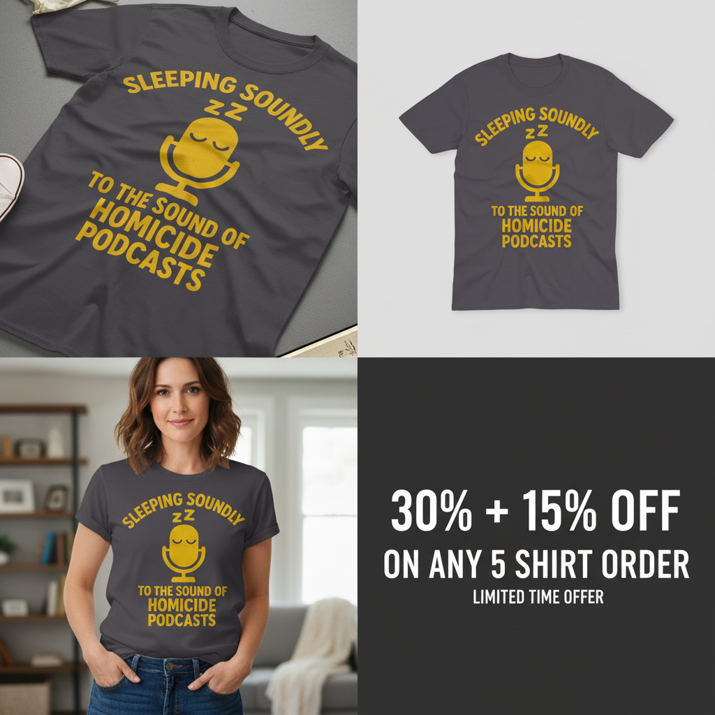 Sleeping Soundly Homicide Podcasts T-Shirt_4_panel