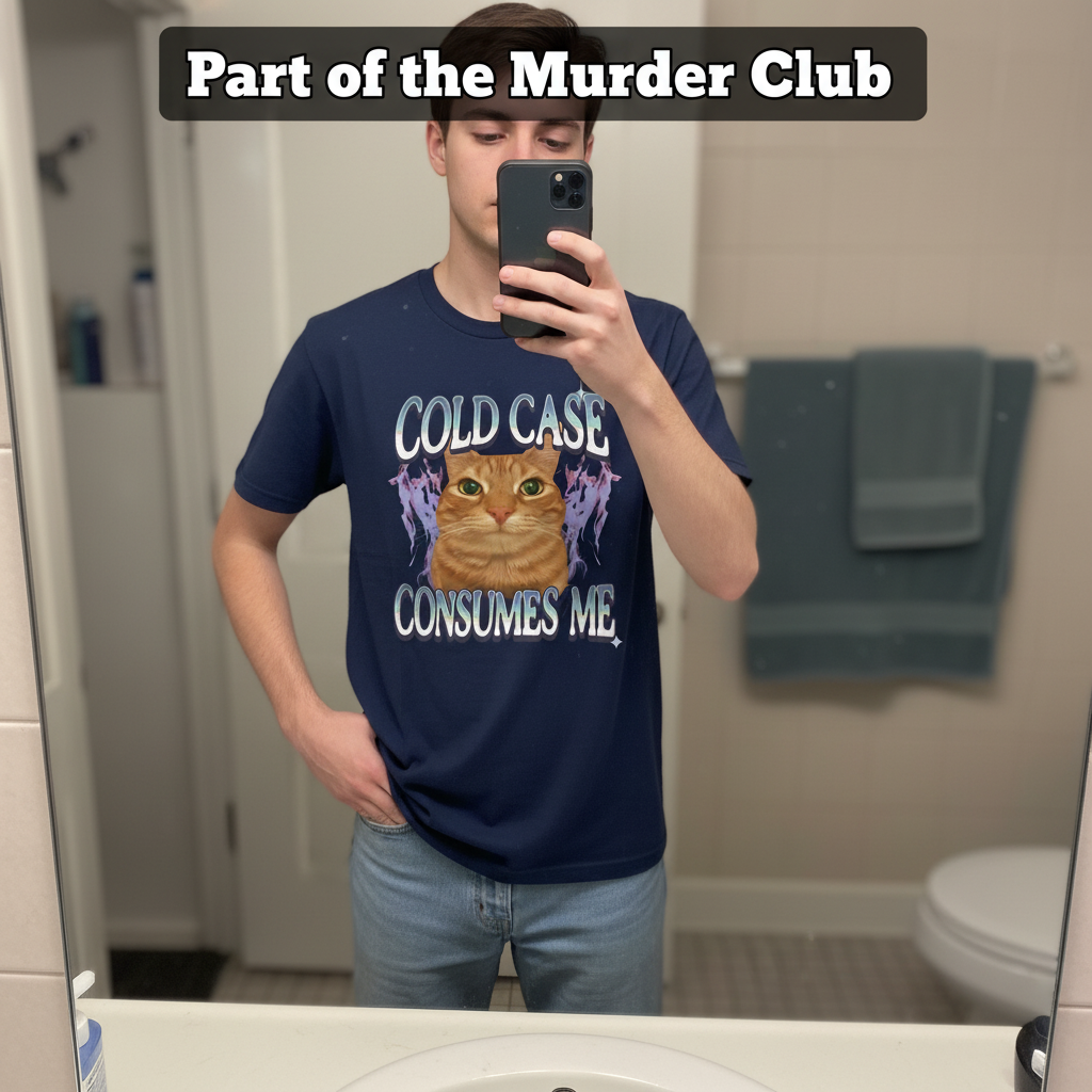 Cold Case Cat T-Shirt_mirror_selfie