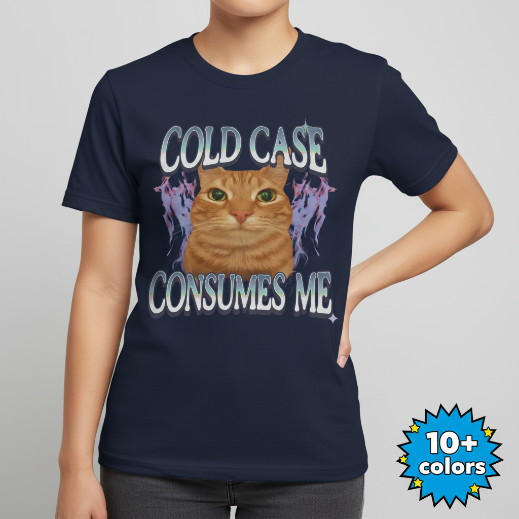 Cold Case Cat T-Shirt_badge