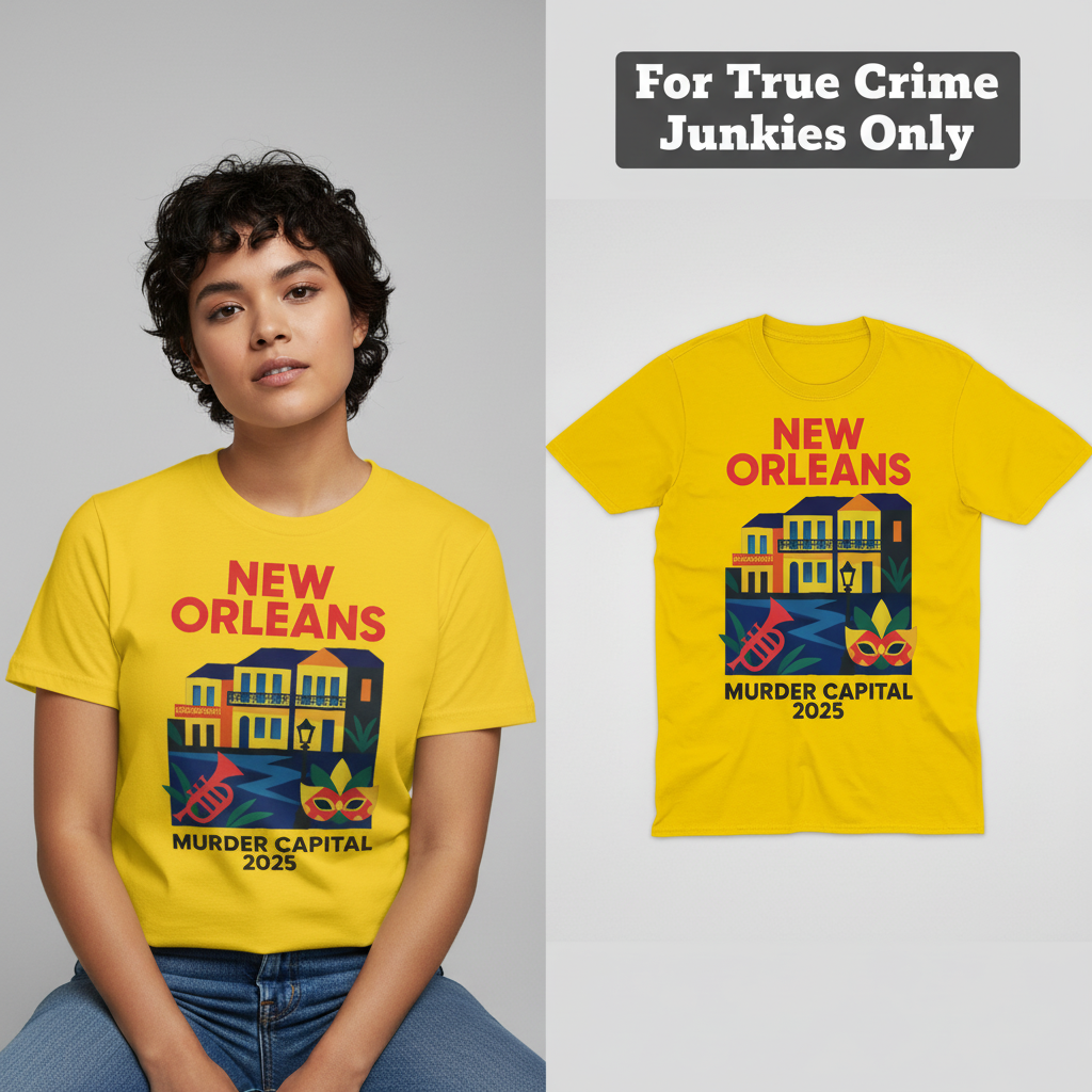 New Orleans Murder Capital 2025 T-Shirt_model_flat