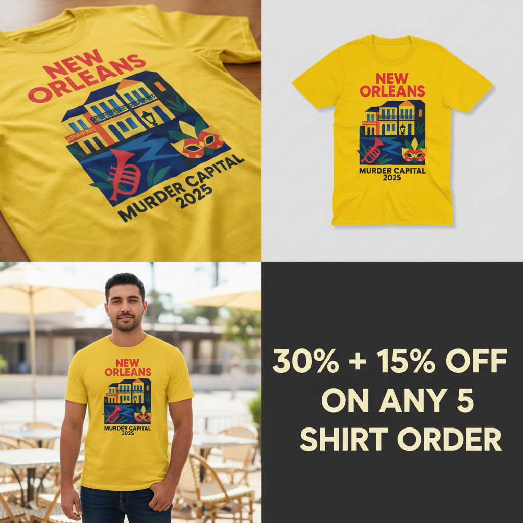 New Orleans Murder Capital 2025 T-Shirt_4_panel