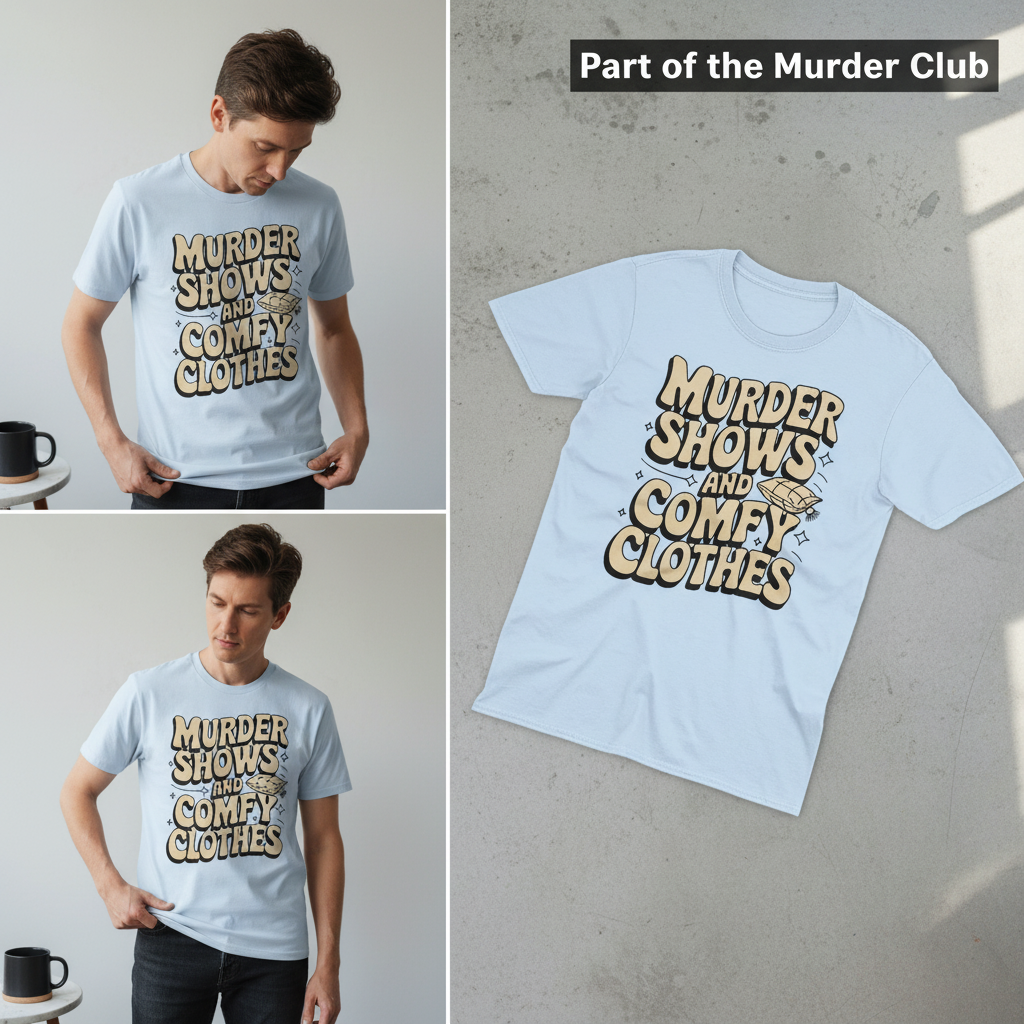 Murder Shows and Comfy Clothes T-Shirt_3_panel