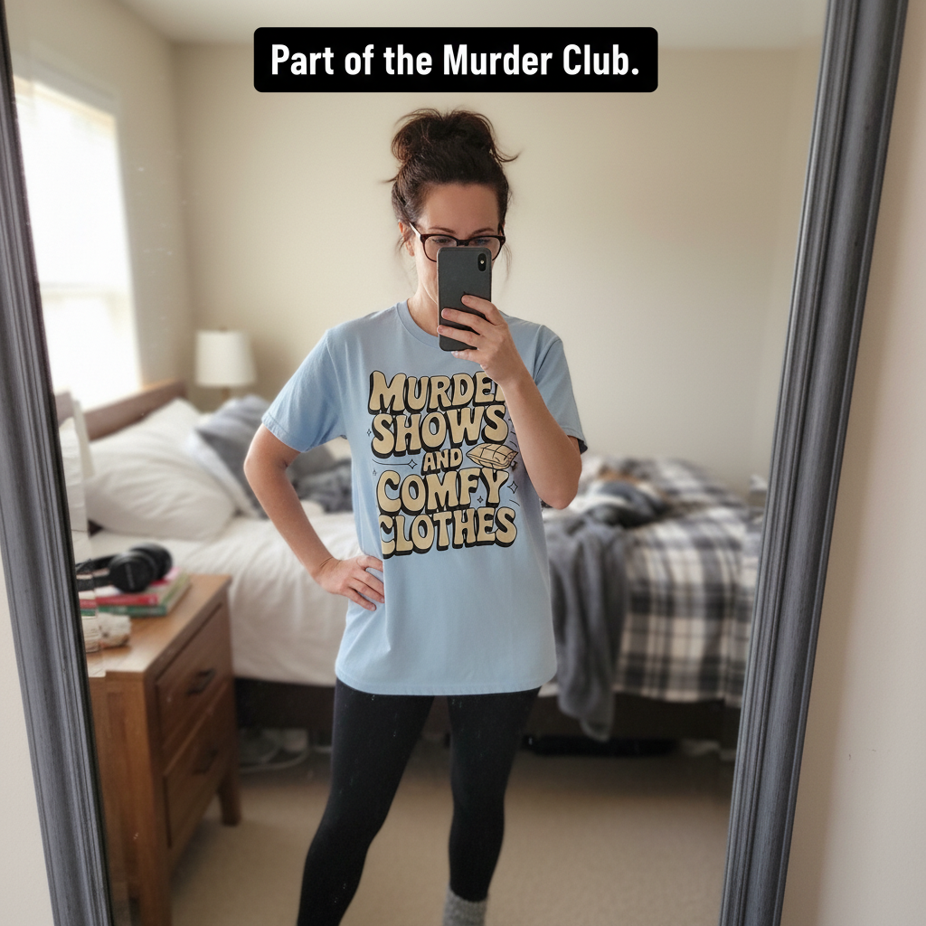 Murder Shows and Comfy Clothes T-Shirt_mirror_selfie
