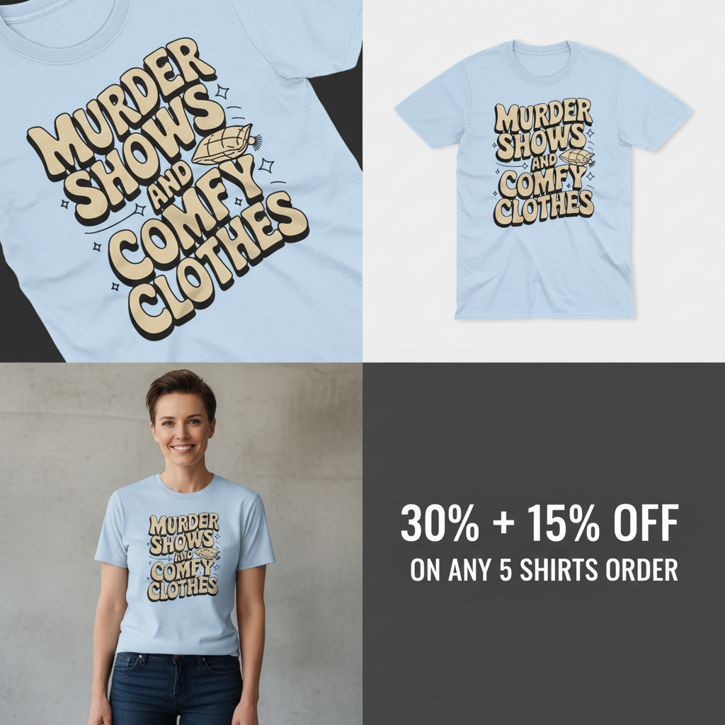 Murder Shows and Comfy Clothes T-Shirt_4_panel