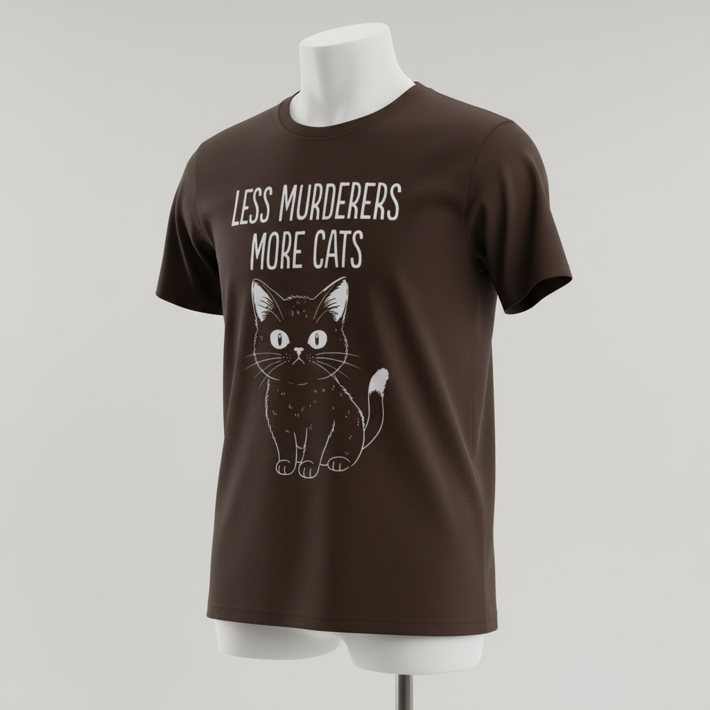 Less Murderers More Cats T-Shirt_space