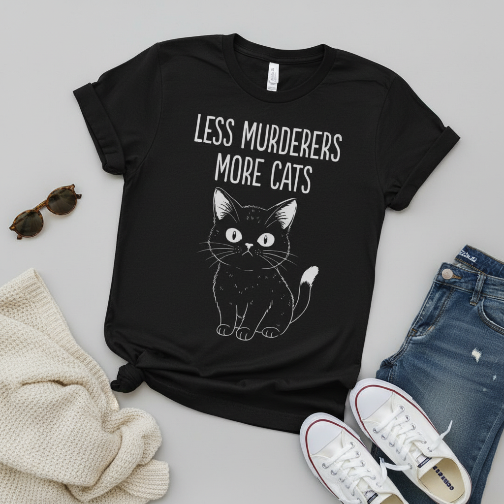 Less Murderers More Cats T-Shirt_pairing