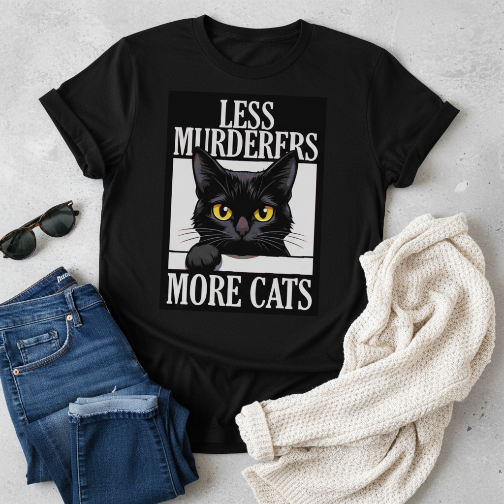 Less Murderers More Cats T-Shirt_pairing