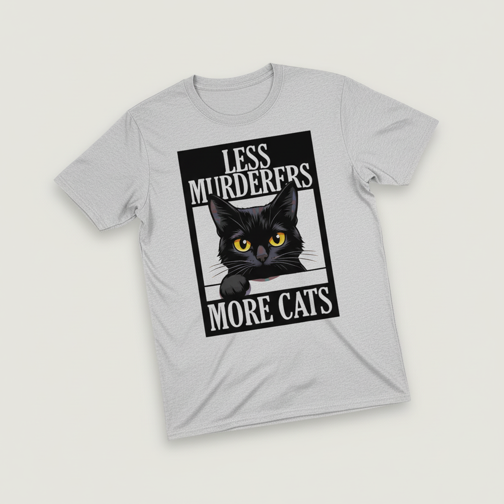 Less Murderers More Cats T-Shirt_space