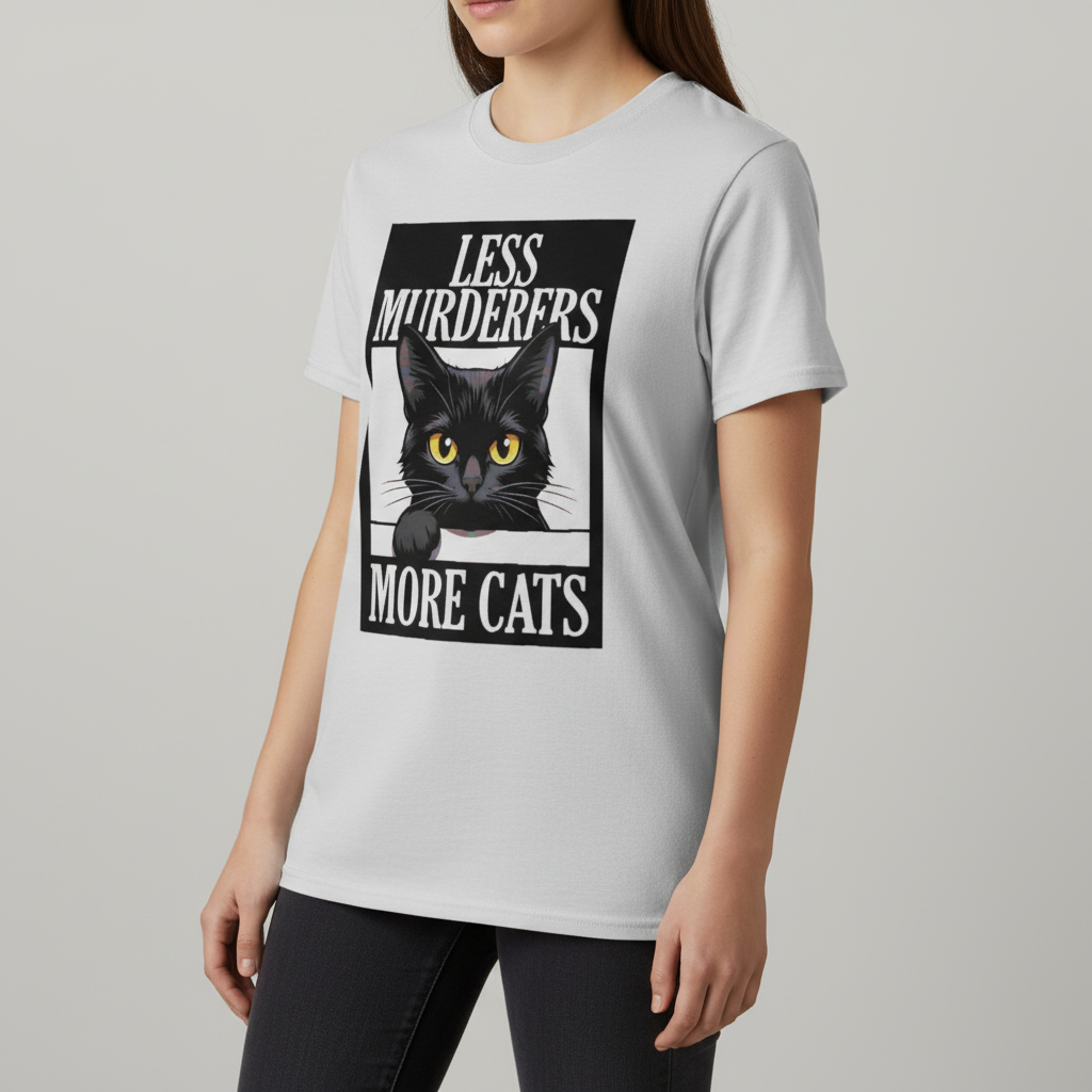 Less Murderers More Cats T-Shirt_benefit