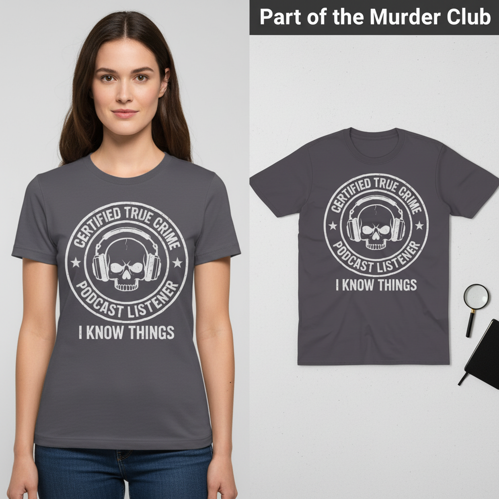 Certified True Crime Listener T-Shirt_model_flat
