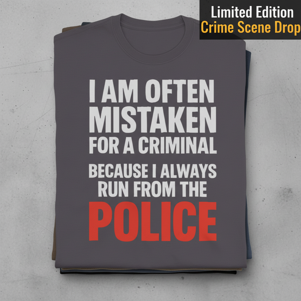 Run from the Police T-Shirt_stacked_flatlay