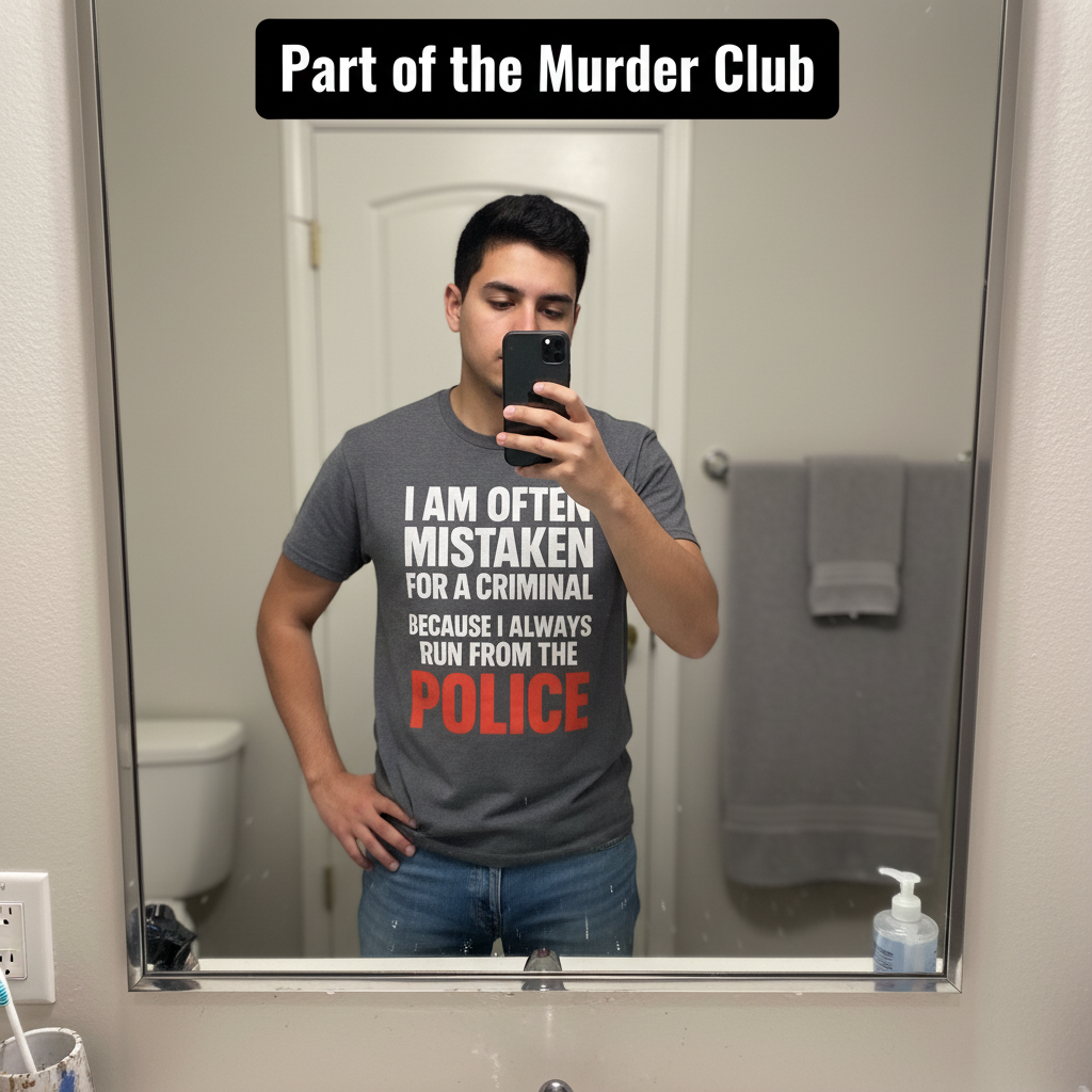 Run from the Police T-Shirt_mirror_selfie
