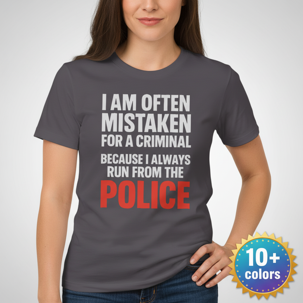 Run from the Police T-Shirt_badge