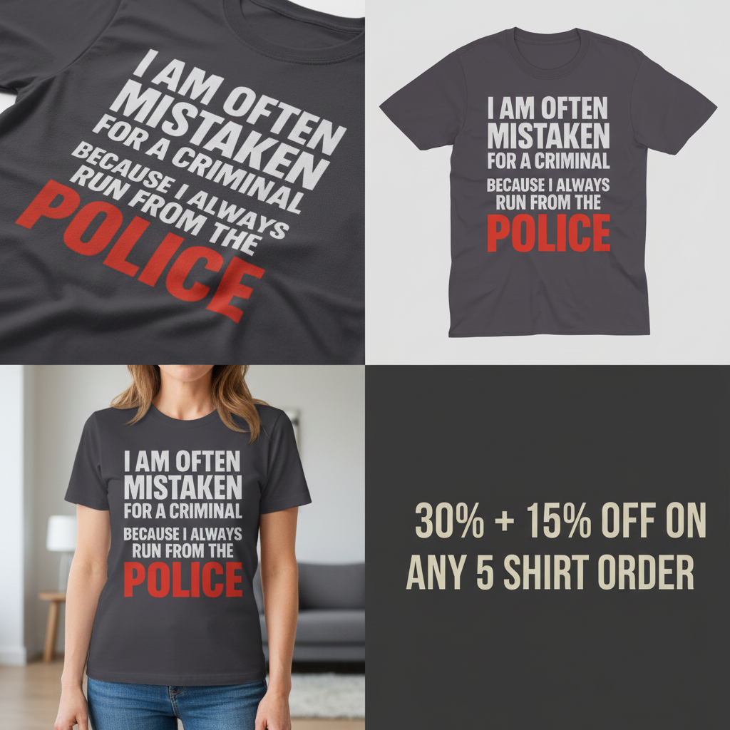 Run from the Police T-Shirt_4_panel