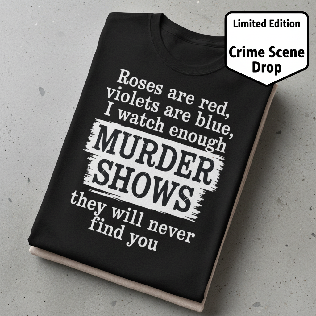 Murder Shows Poetry T-Shirt_stacked_flatlay