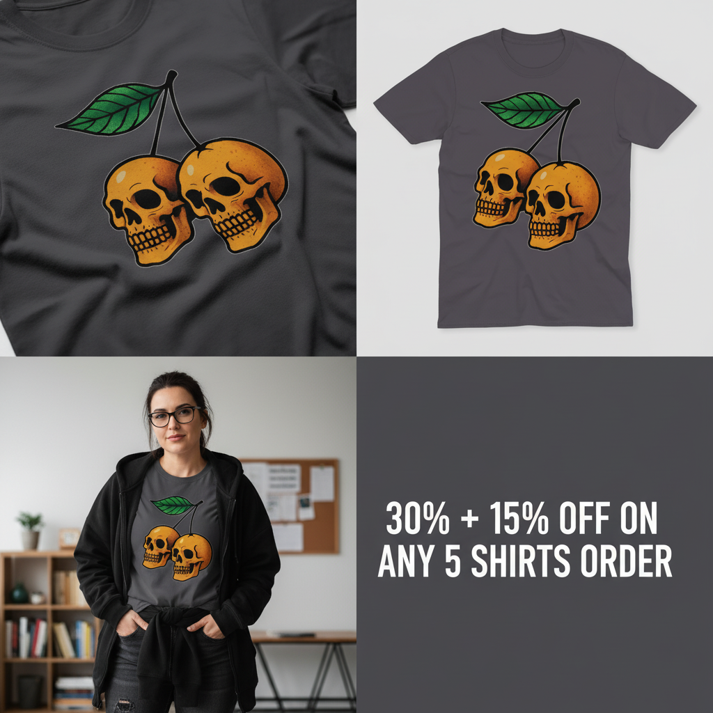 Deadly Sweet Cherries T-Shirt_4_panel