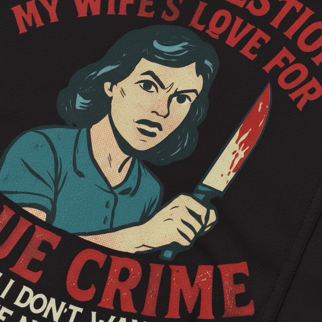 True Crime Wife T-Shirt_closeup