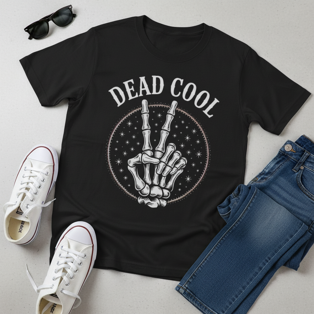 Dead Cool Skeleton Peace T-Shirt_pairing
