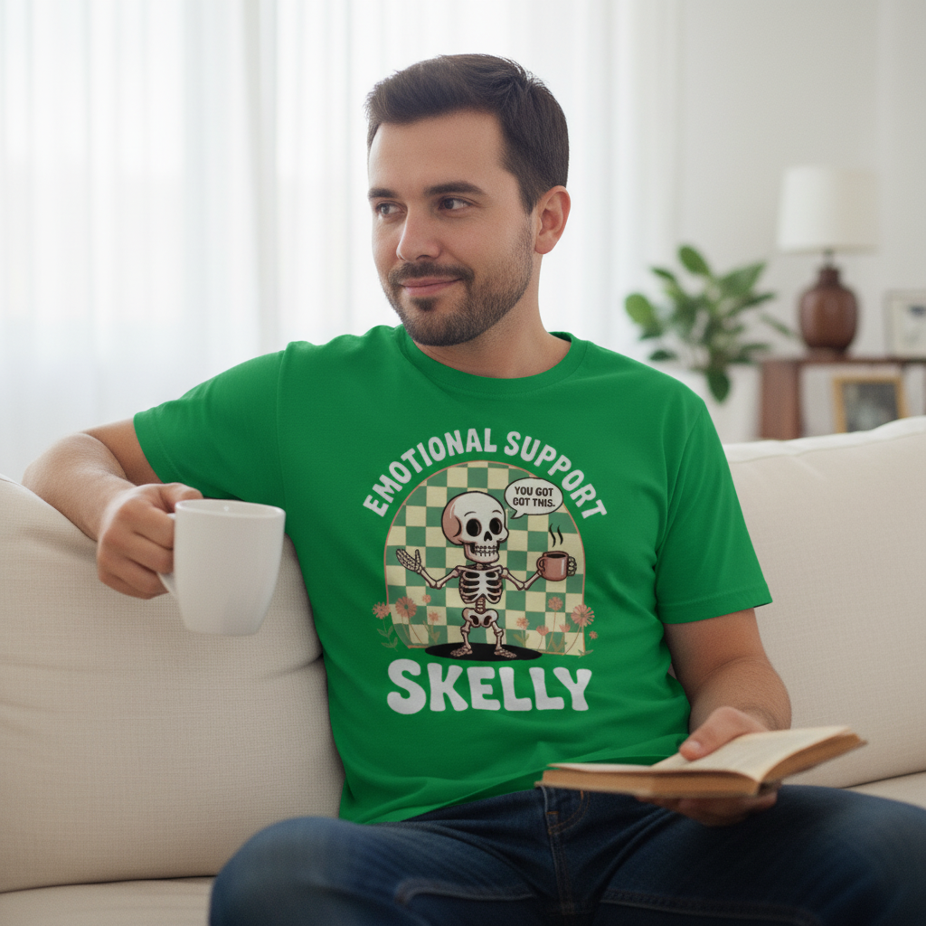 Emotional Support Skelly T-Shirt_use