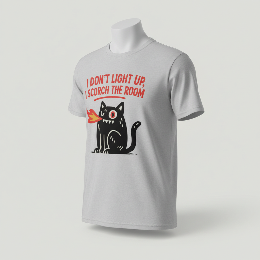 Scorch the Room Cat T-Shirt_space
