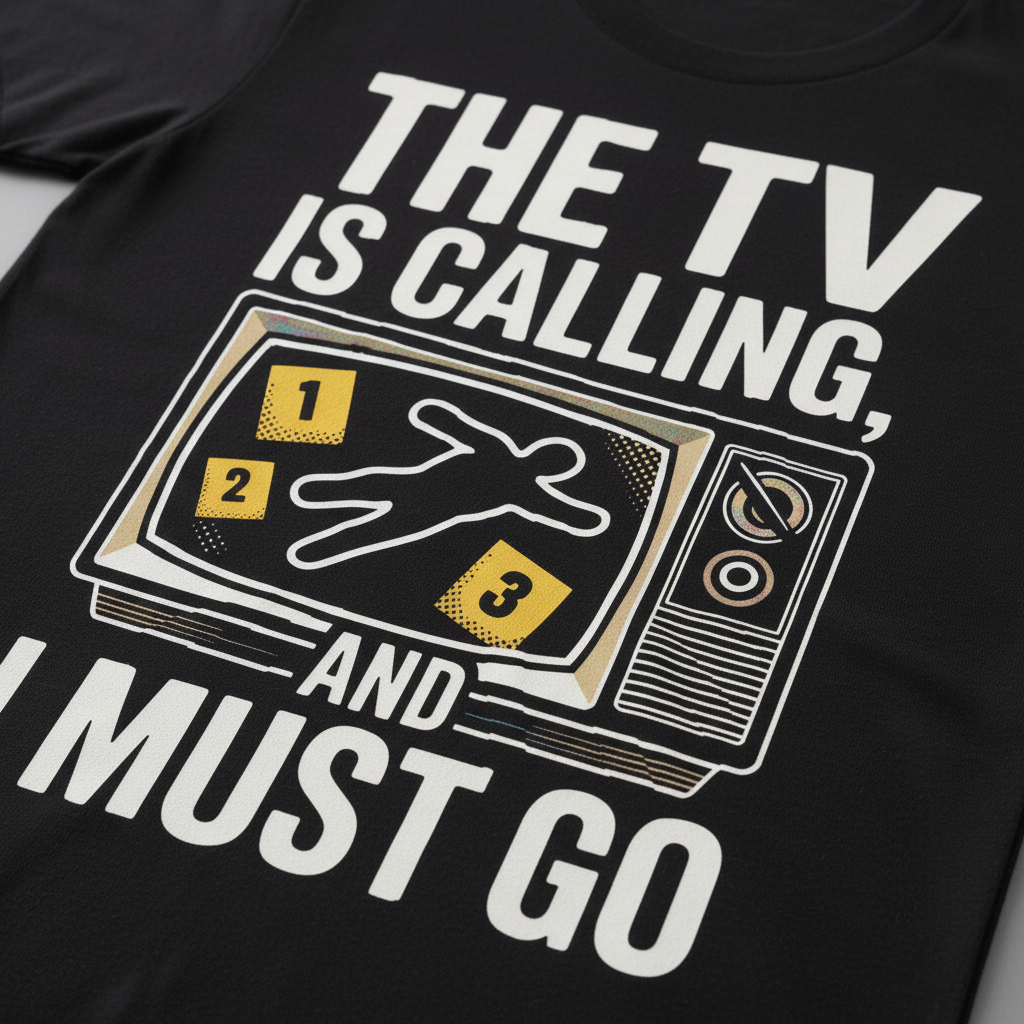 The TV Is Calling T-Shirt_closeup