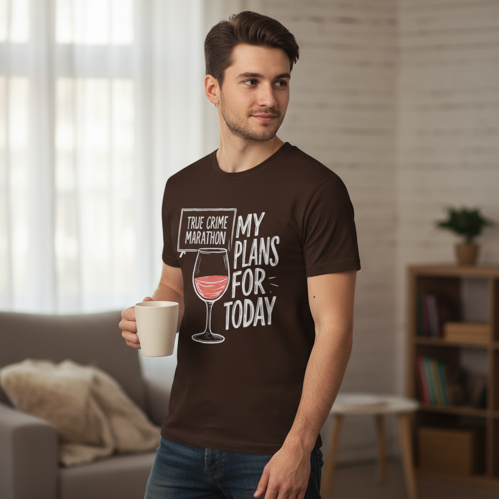 True Crime & Wine Plans T-Shirt_lifestyle