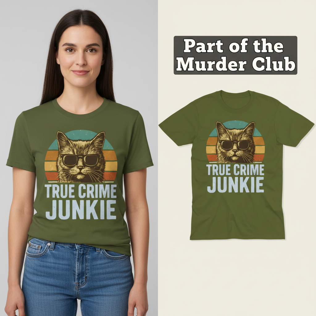 True Crime Junkie T-Shirt_model_flat