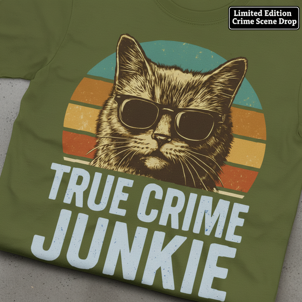 True Crime Junkie T-Shirt_stacked_flatlay