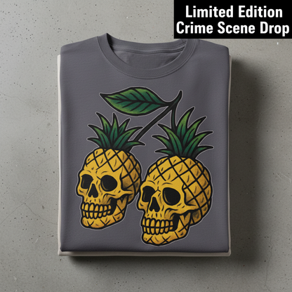 Pineapple Skulls T-Shirt_stacked_flatlay