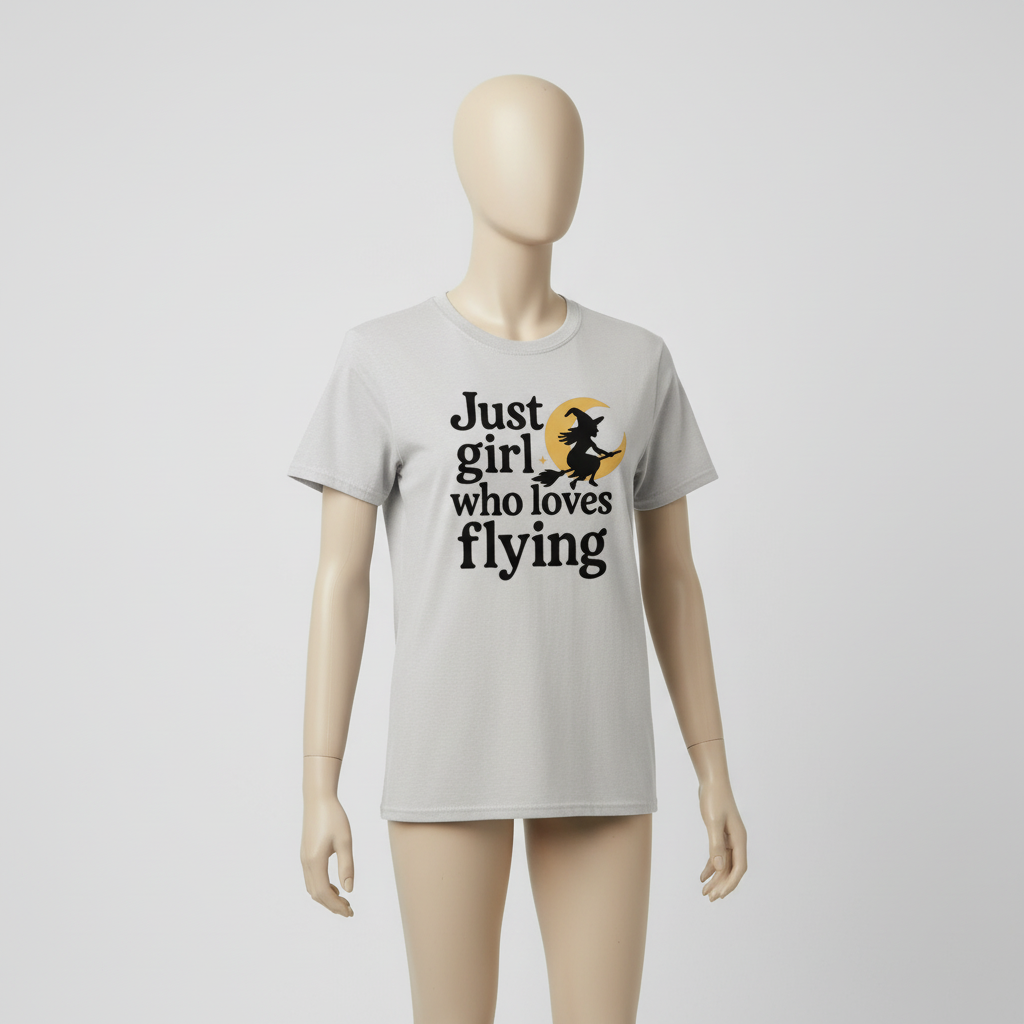 A Girl Who Loves Flying T-Shirt_space