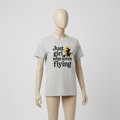 A Girl Who Loves Flying T-Shirt_space