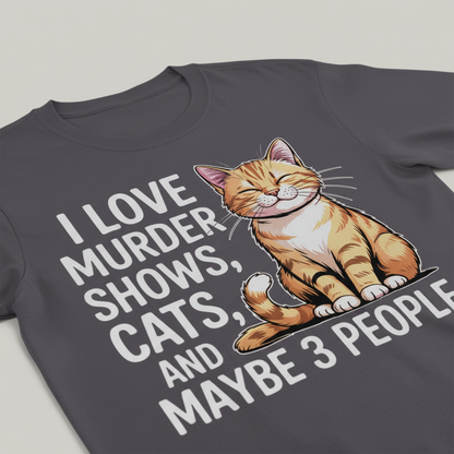 Murder Shows & Cats T-Shirt_closeup