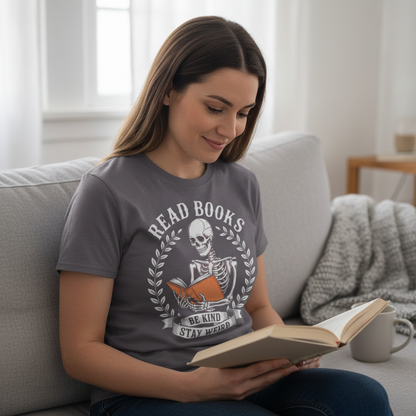 Read Books Stay Weird T-Shirt_use